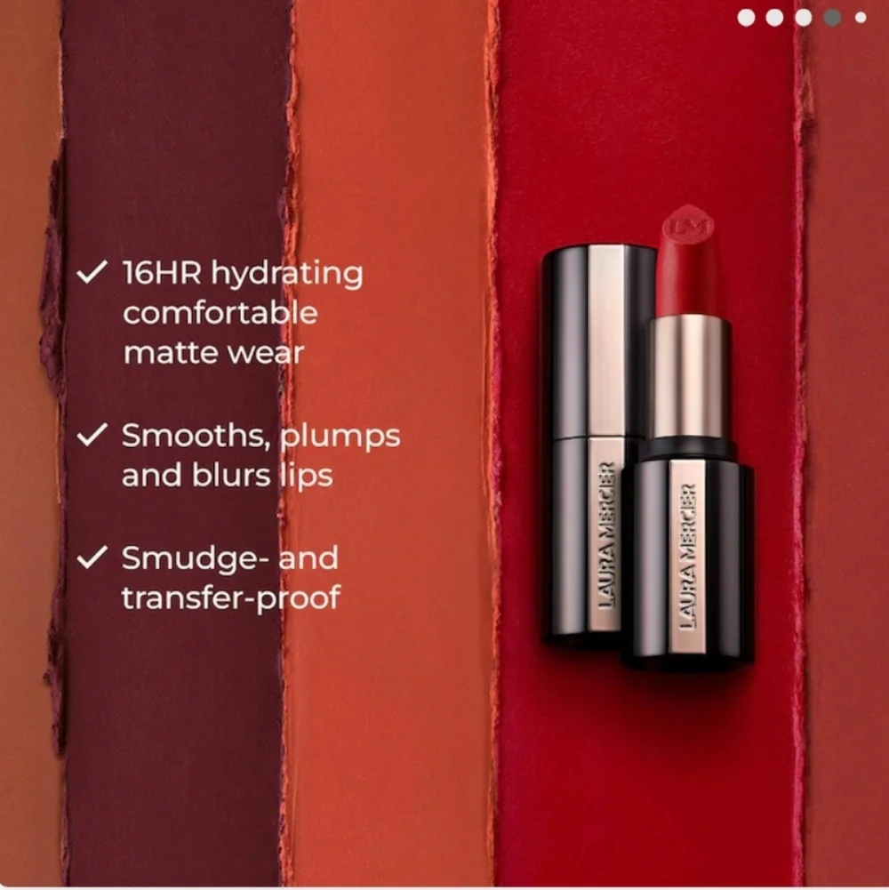 🌺Laura Mercier Peach Cashmere Caviar Smoothing Matte Lipstick Transfer Proof
